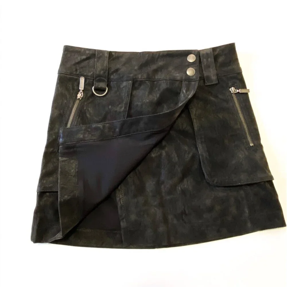 Free people Carson Utility Faux Wrap Mini Skirt, Size 2,  New